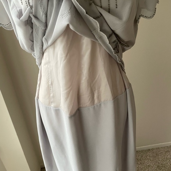 R & M Richards Embellished Beaded Midi Gown Size 14p Mother Of The Bride Dress - Picture 6 of 12